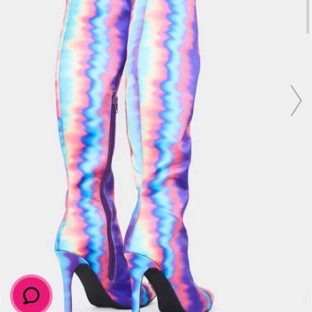 Tie dye dolls kill over the knee high boots - Picture 2 of 6
